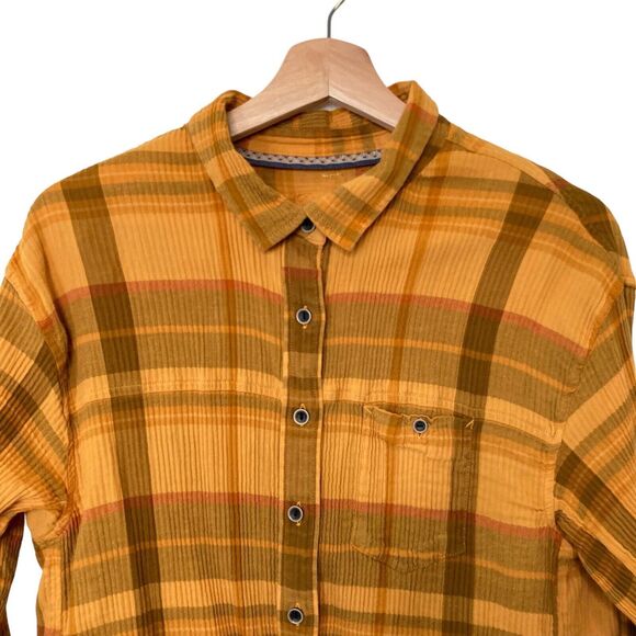 Prana Fillary Button Down Top Button Up Shirt Yellow Size Medium - Picture 4 of 13